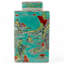 Pot carré en porcelaine, bleu sarcelle / vert / rouge