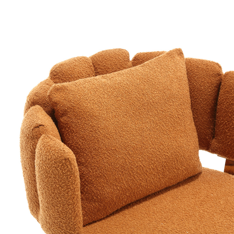 Fauteuil d'appoint rembourré Boucle, Orange