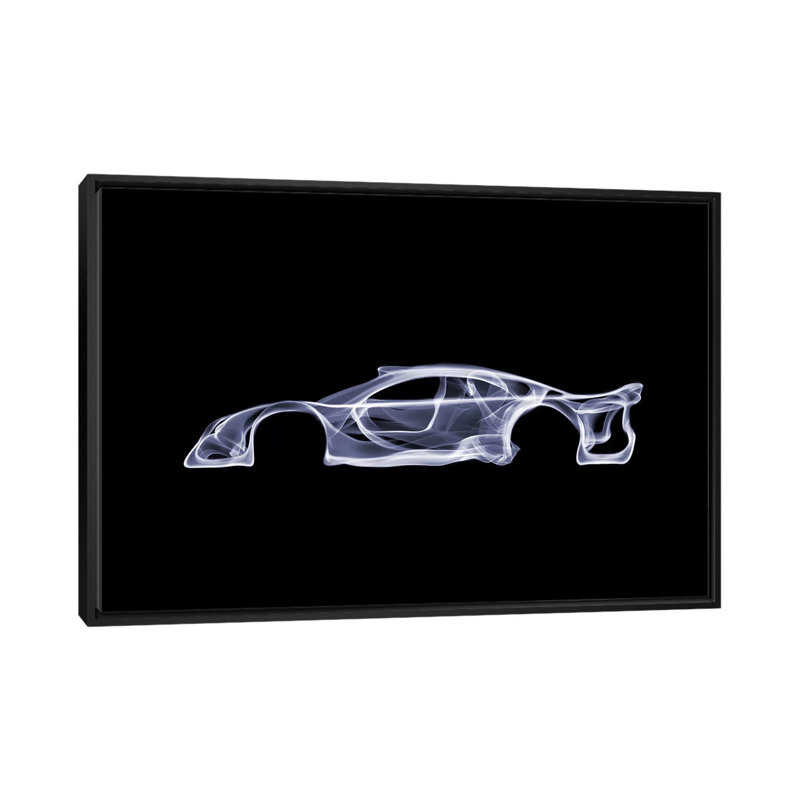 Mercedes-benz clk gtr, impression sur toile tendue, H 18 po x l 26 po x P 1,5 po, Toile avec cadre noir, Pas de tapis
