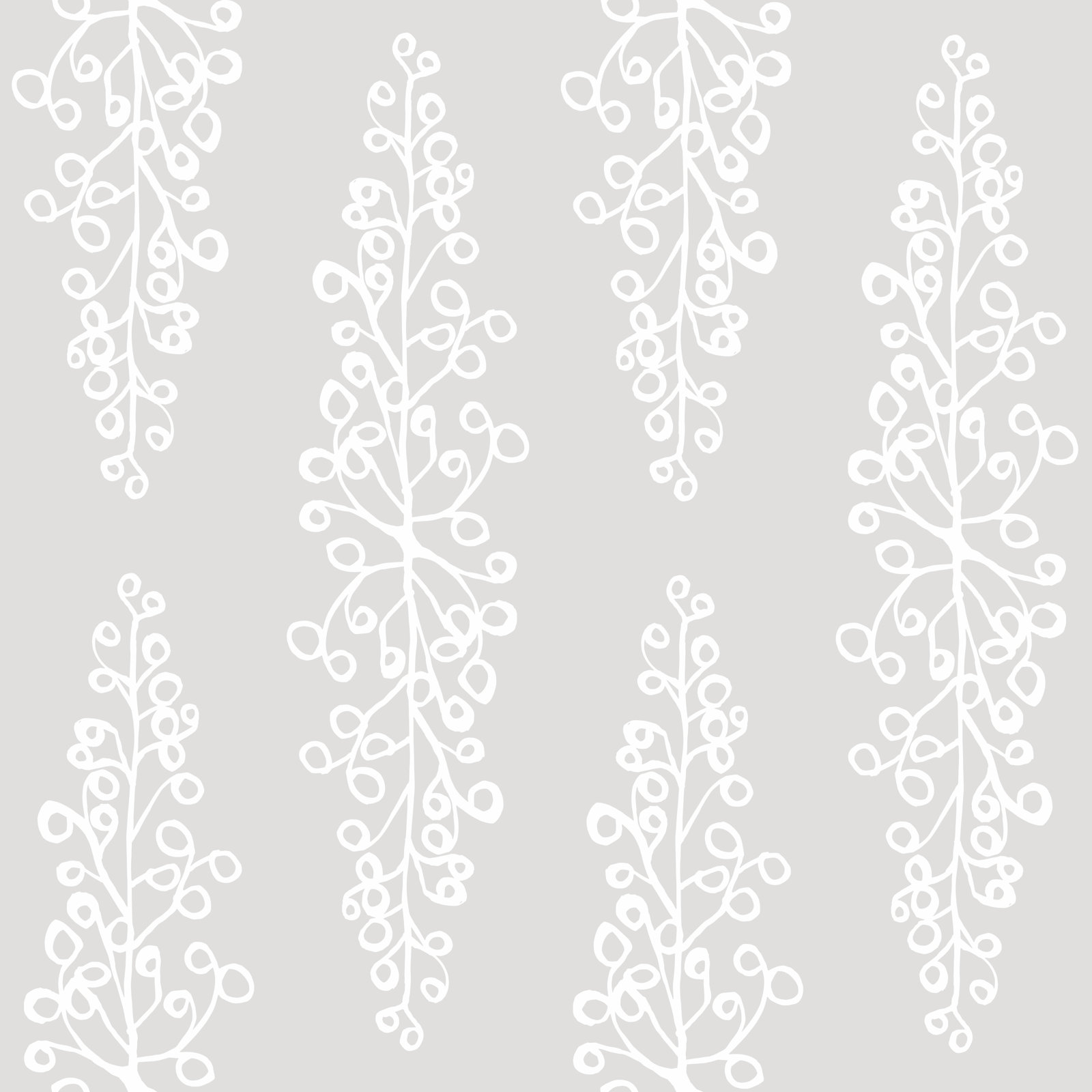 Kirk Modern Floral Wallpaper, Light Gray