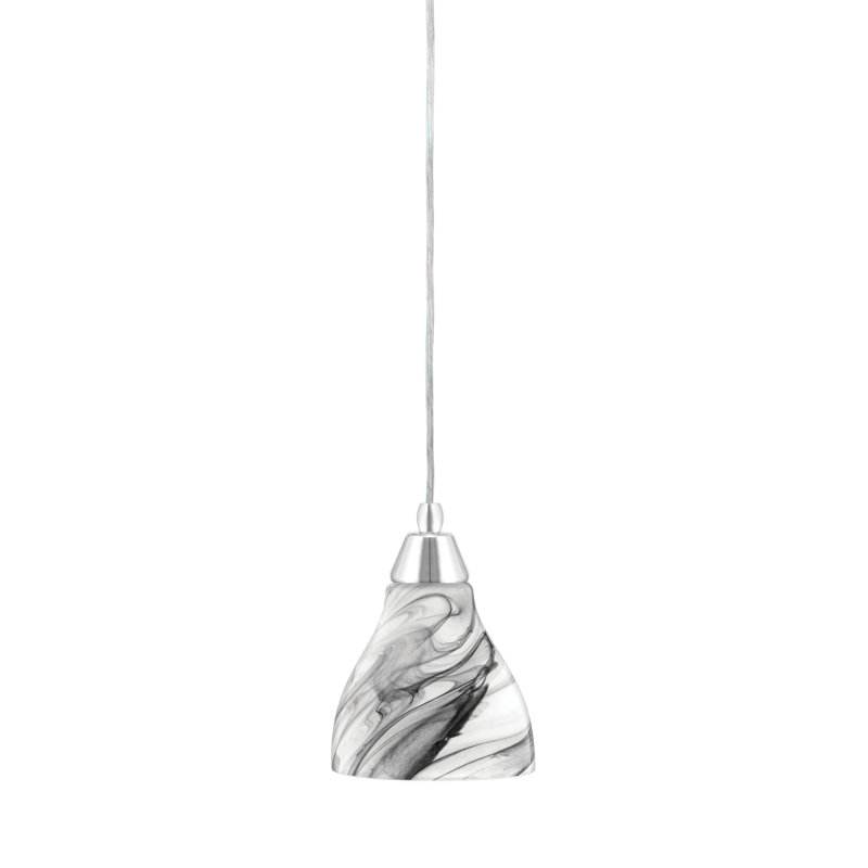 Mini-luminaire suspendu à n'importe quel cordon avec verre tourbillon onyx de 6,25 po, Bronze huilé
