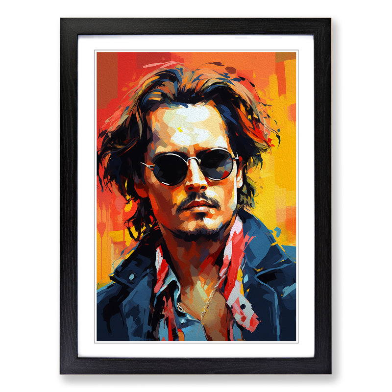 Johnny Depp Orphism - Framed Print, Black, 46cm H x 34cm W x 2cm D