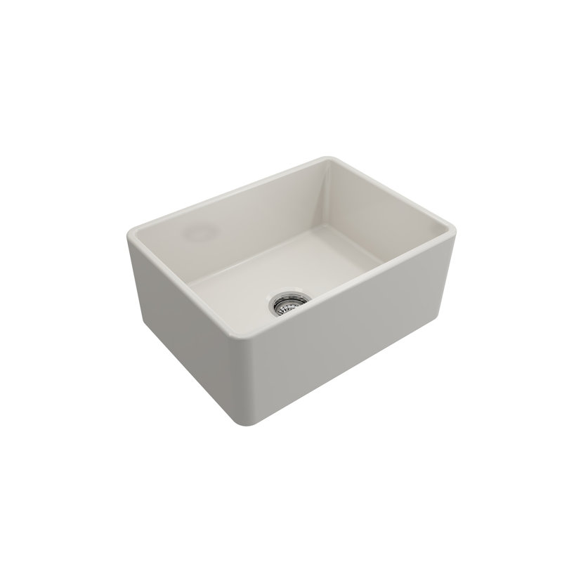 24 in. L Farmhouse Kitchen Sink, Biscuit