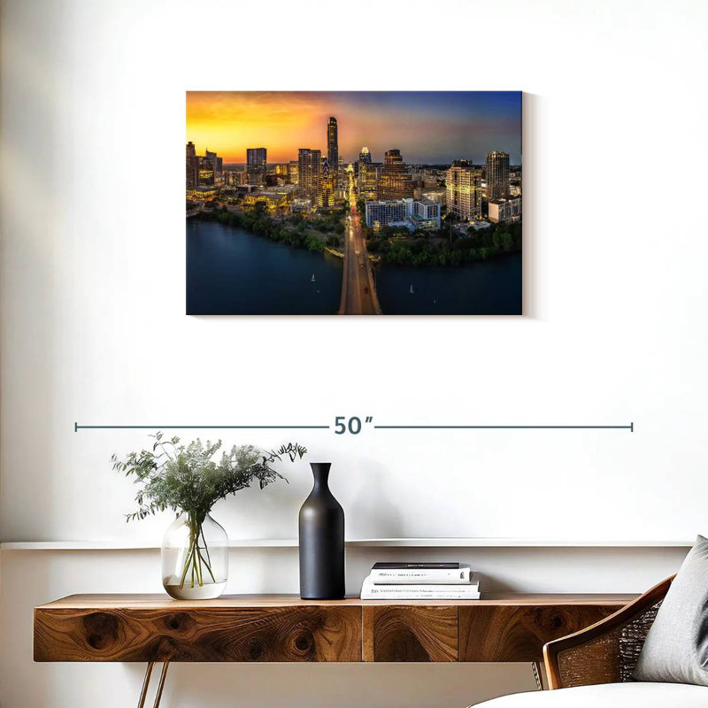 Austin City Sundown, 20" H x 30" W