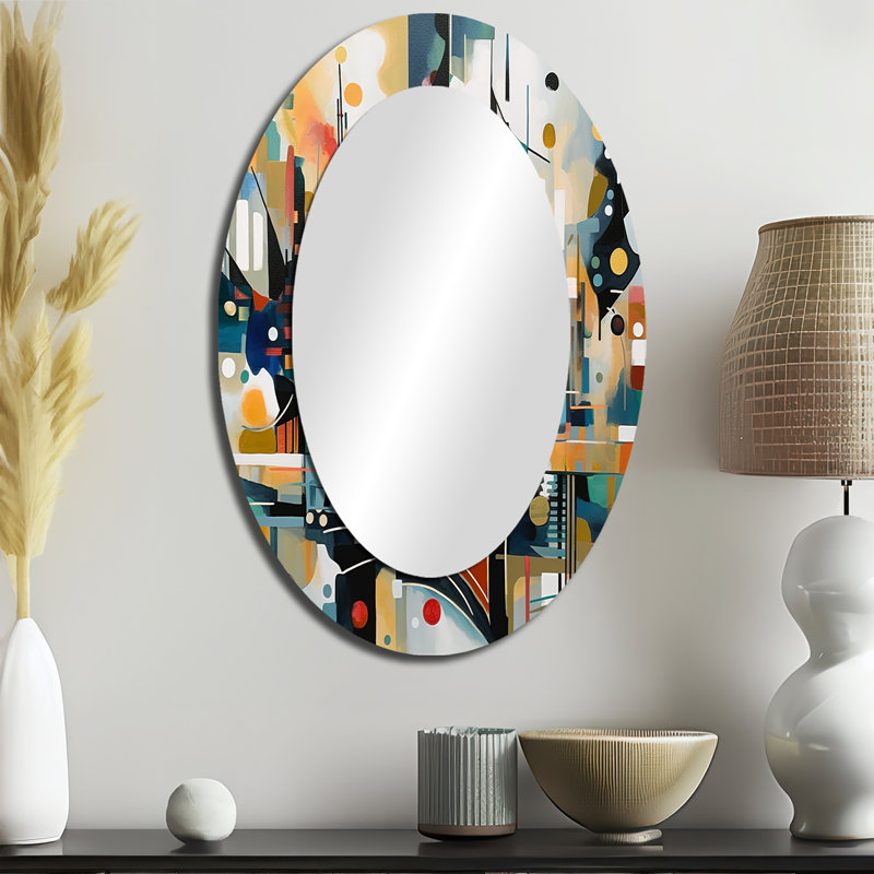 Transcending Reality II - Green Oval Wall Mirror Decor, 36" x 24"