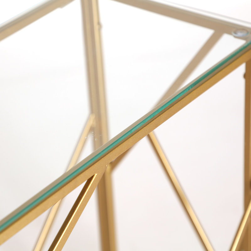 Lanz 115cm Glass Top Console Table