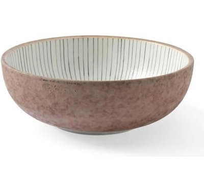 Victoria Bella Bowl Tokusa Gray D7.75xH2.75in. Classic Tokusa stripe pattern. Collection TOKUSA GRAY