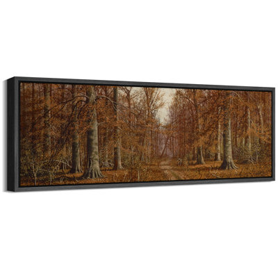 Rustic Countryside Autumnal Forest Pathway, reproduction d'art sur toile