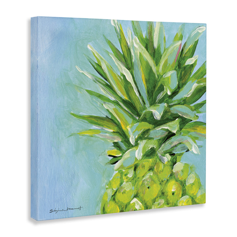 " Tropical Blue Pineapple Fruit " by Stephanie Workman Marrott, 36" H x 36" W x 1.5" D