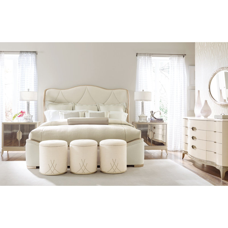 Adela Upholstered Wingback Bed, King