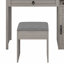 Ensemble de coiffeuse avec miroir lumineux coulissant Farmhouse, coiffeuse en verre avec station de charge, ensemble de meuble-lavabo 4 tiroirs 2 armoires avec tabouret-79513561