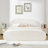 Willma Luxury Upholstered Platform Bed With Sculpted Rounded Design, Bouclé White, Full-1352963686