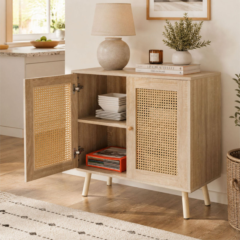 Allory Wicker/Rattan Rectangle Accent Cabinet