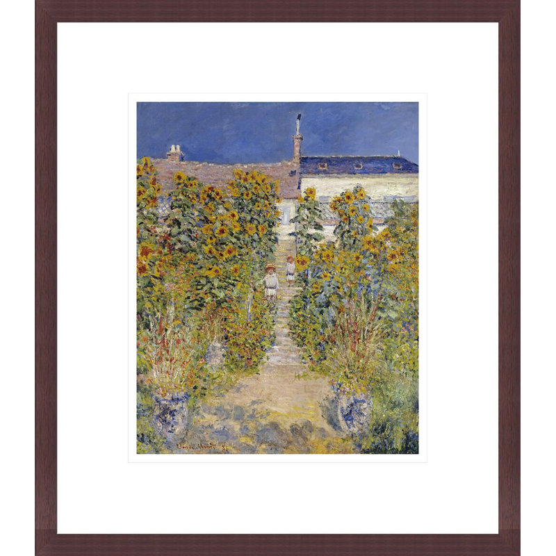 «The Artist's Garden at Vetheuil» par Claude Monet, impression giclée encadrée, H 15,74 po x l 13,75 po