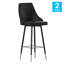 Tabourets Huseyn Commercial LeatherSoft avec structure en métal et pieds et repose-pieds argentés-78311399-78542892