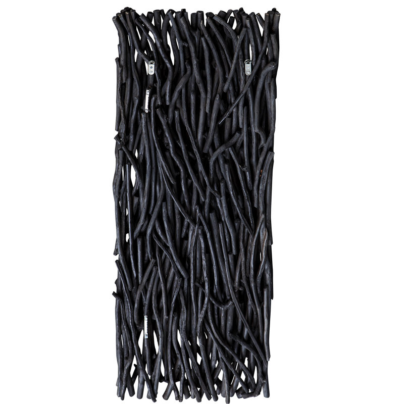 Black Teak Wood Wall Panel Art Decor