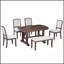 Ensemble de table de salle à manger extensible en bois 6 pièces avec rallonge amovible, chaises rembourrées et banc pour une assise confortable-1633608760-1633608903