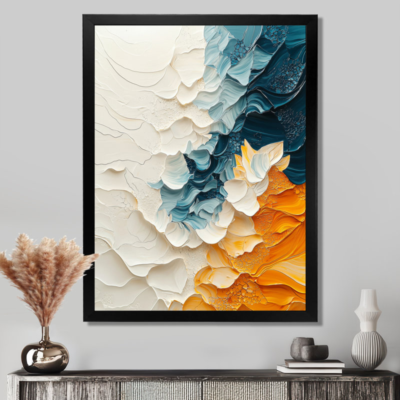Oradee - Abstract Wall Art Prints, Black, 20" H x 12" W, Single Picture Framed Print