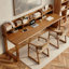 Bureau rectangulaire en bois massif brun noisette-966718486