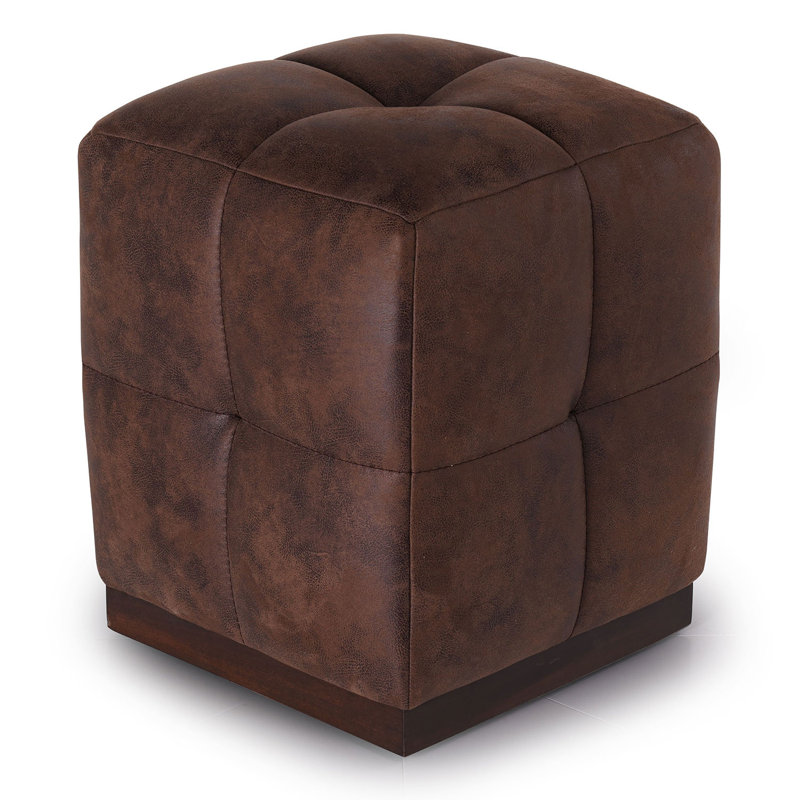 Finland 41cm Wide Tufted Square Solid Colour Pouffe Ottoman