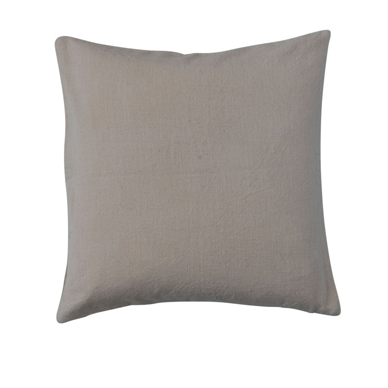 Kids' Alphabet Embroidered Cotton Square Pillow