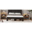Cadre de lit double, cadre de lit plateforme en bois, silencieux, aucun sommier nécessaire et outil d'assemblage facile, grand rangement sous le lit, noir foncé-129631793