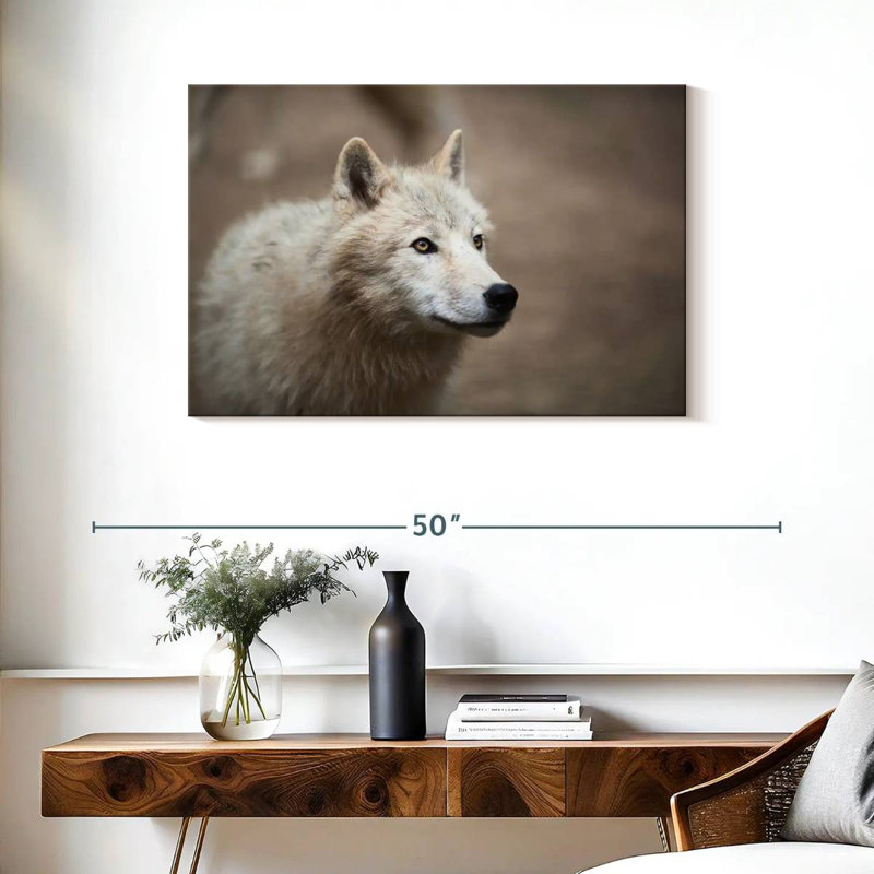 Arctic White Wolf, 24" H x 36" W