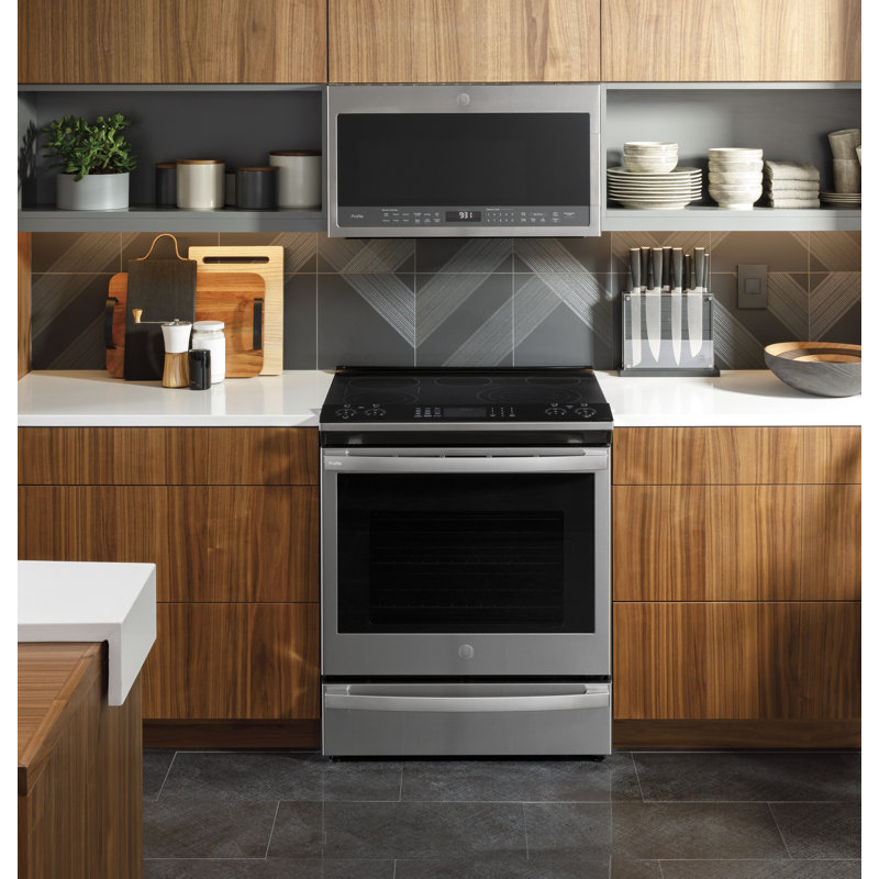 GE Profile Smart Appliances 30" 5.3 cu.ft. Slide-in Electric Range, Stainless Steel