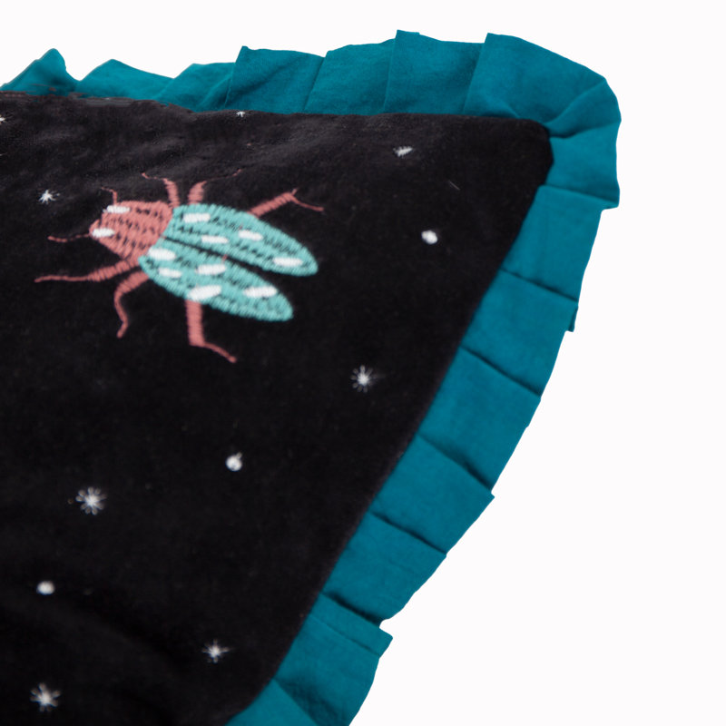 Gillette Abstract Rectangular Cushion Cover, Square, 50cm H x 50cm W, Black/Teal