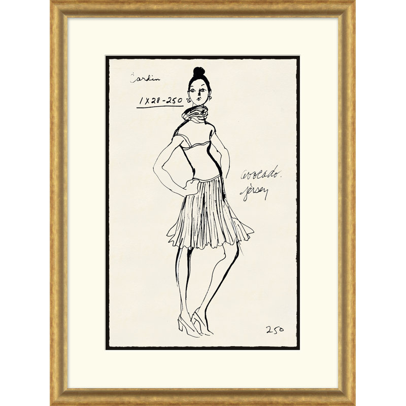 Vintage Fashion Sketches Print by Esther Larson