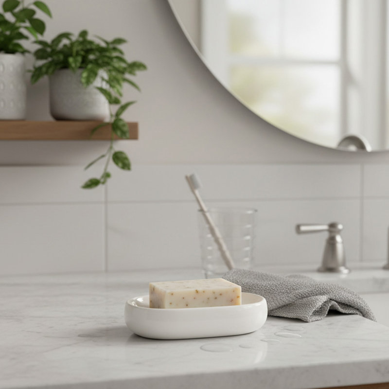 Porte-savon en céramique blanc Haight - ensemble de 2, Blanc