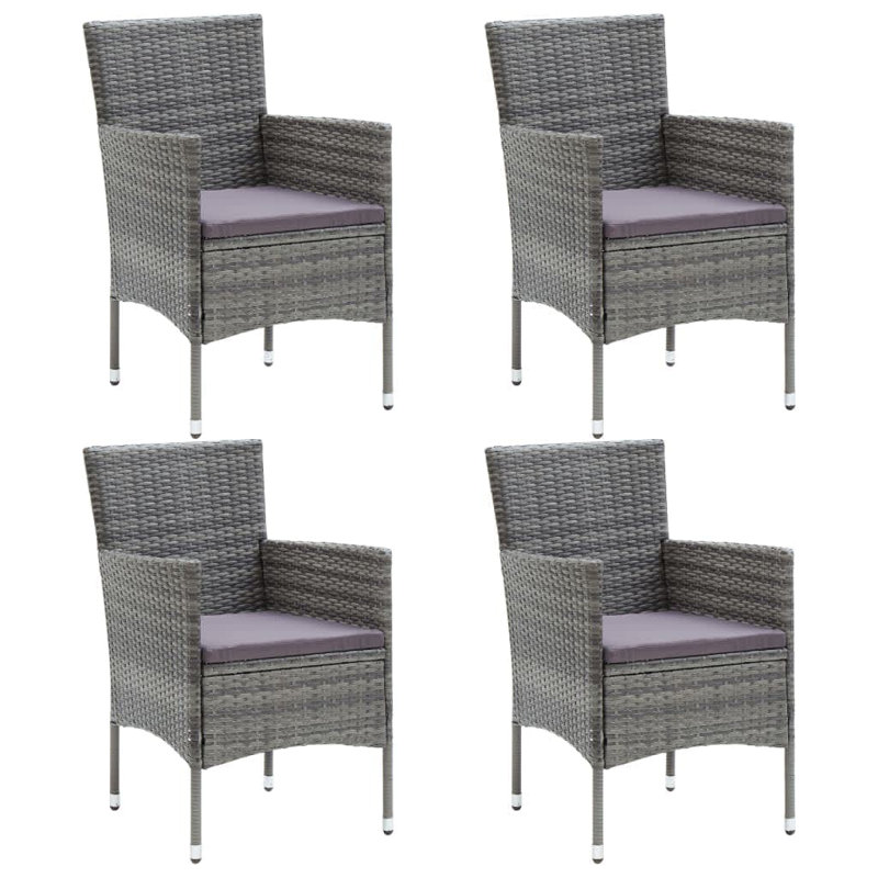 Ensemble bistro rectangulaire en aluminium pour 2 personnes Charlsey, Gray, Gris, 4