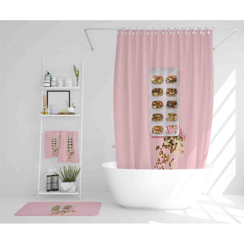 Nataki Polyester Shower Curtain Set
