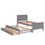 Structure de lit plateforme robuste en bois avec lit gigogne et tiroirs-1426417824