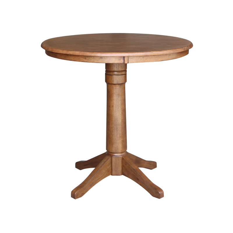Gianluka Counter Height Solid Wood Dining Table, 35.9" H x 36" L x 36" W, Distressed Oak