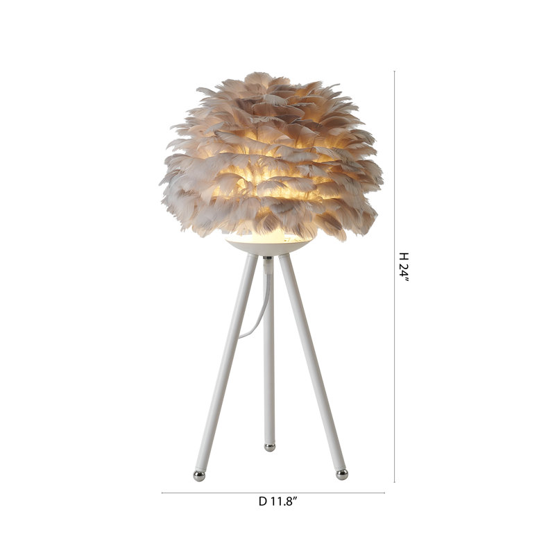 Lampe de table trépied 1 lumière, gris