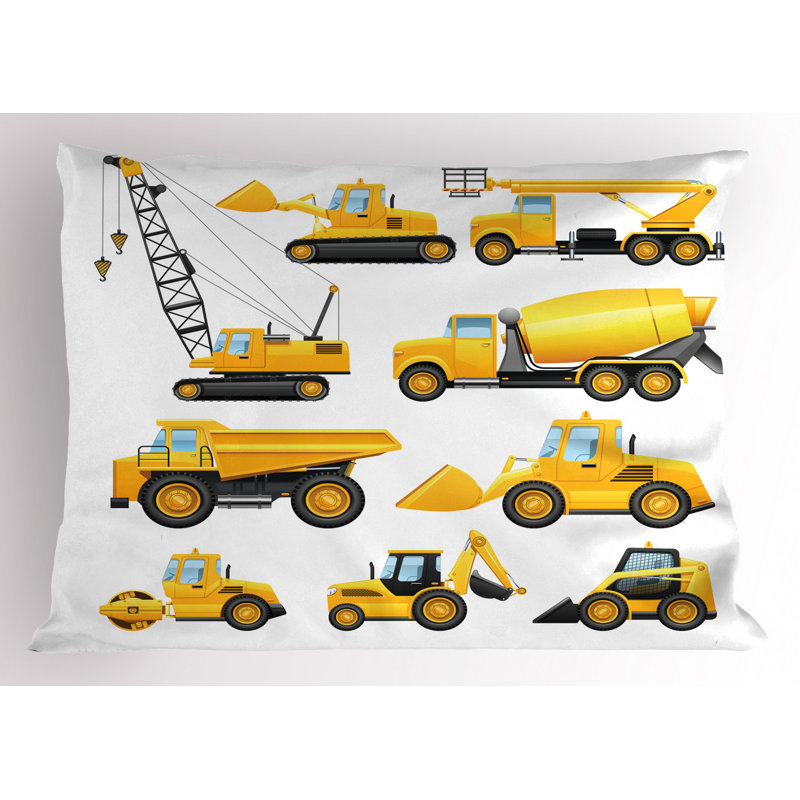 Black/Yellow Polyester Microfiber Piece Sham, Twin