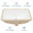 20" x 14" Undermount Bathroom Sink Rectangle White Ceramic Bathroom Sink White Sink with Overflow