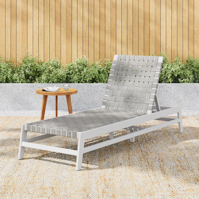 Quinton Patio Acacia Wood Chaise Lounge With Adjustable Backrest by George Oliver