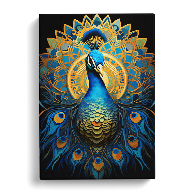 Peacock Geometric - No Frame Print, 50cm H x 35cm W x 3cm D