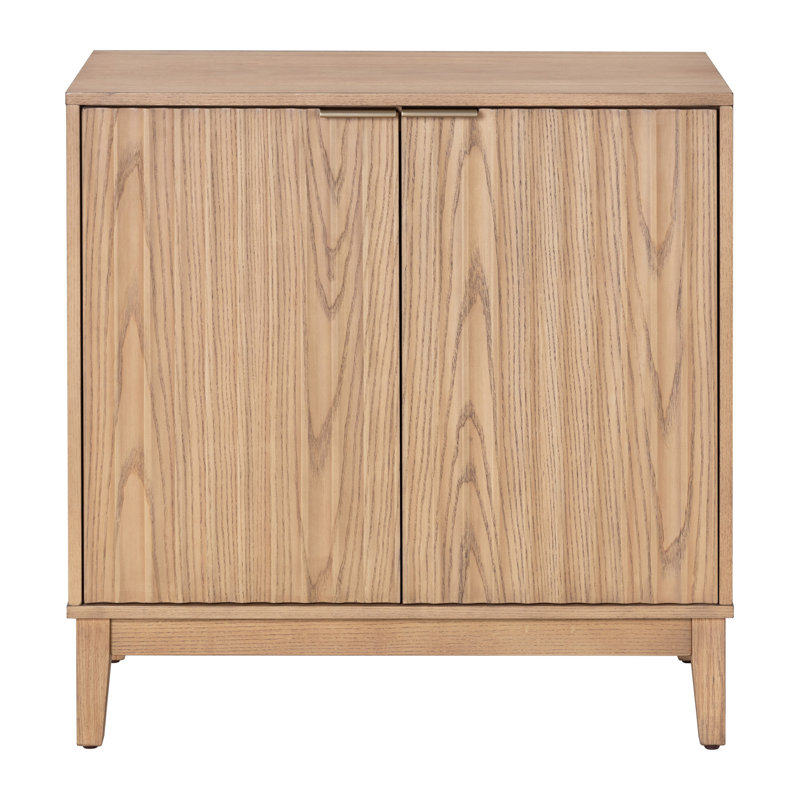 2 Door Storage Cabinet, Natural Ash