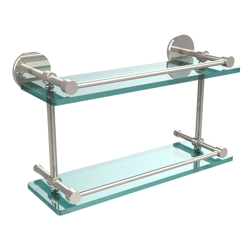 Dalston 2 Piece Tiered Shelf, Polished Nickel