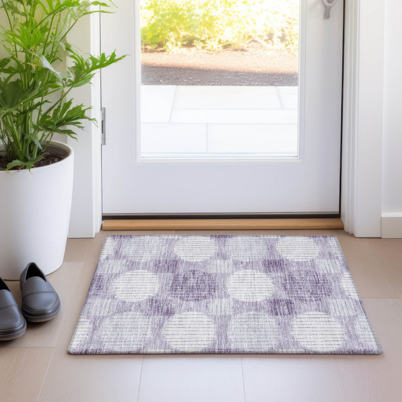 Premium Machine Washable Prisco Purple Rug, Rectangle 1'8" x 2'6"