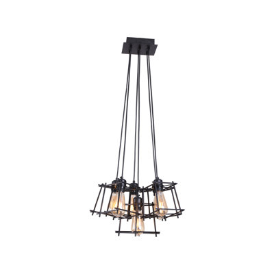 Luminaire suspendu géométrique 6 lumières grappe Mantz