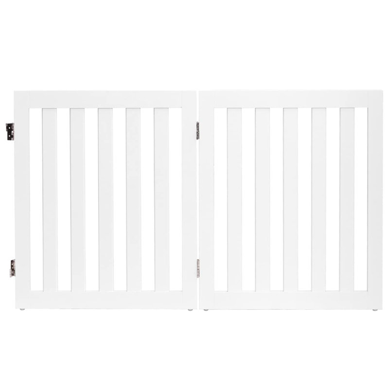 Tolar Wood Free Standing Pet Gate, White, 60cm H x 101cm W x 1.5cm D