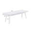 Banc à lattes en bois massif blanc-1968297787