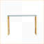 Table basse Golden en verre transparent avec pieds en acier inoxydable, facile à nettoyer et à assembler rapidement pour le salon-121836571