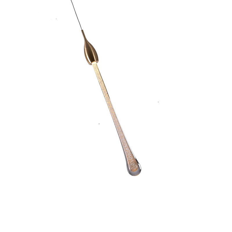 This Exquisite LED Pendant Is In A Gold Finish. The Frame Is Made Out Of Aluminum, And It Comes With A Dusted Clear Glass Accent. The LED Bulb Is Integrated Into The Frame. The Adjustable Cord Link Makes This Fixture Suitable For Most Ceiling Heights.