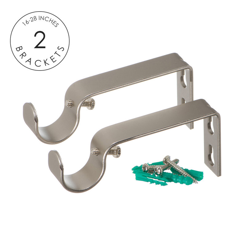  Tringle à rideaux pour fenêtre Drapery 16 à 28 pouces couleur nickel satiné, 16" - 28", Nickel satiné