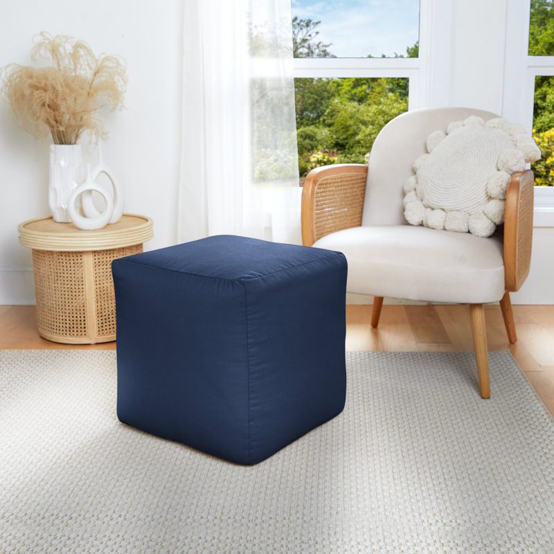 Repose-pieds d'extérieur avec coussin Sunbrella, Toile bleu marine Sunbrella®